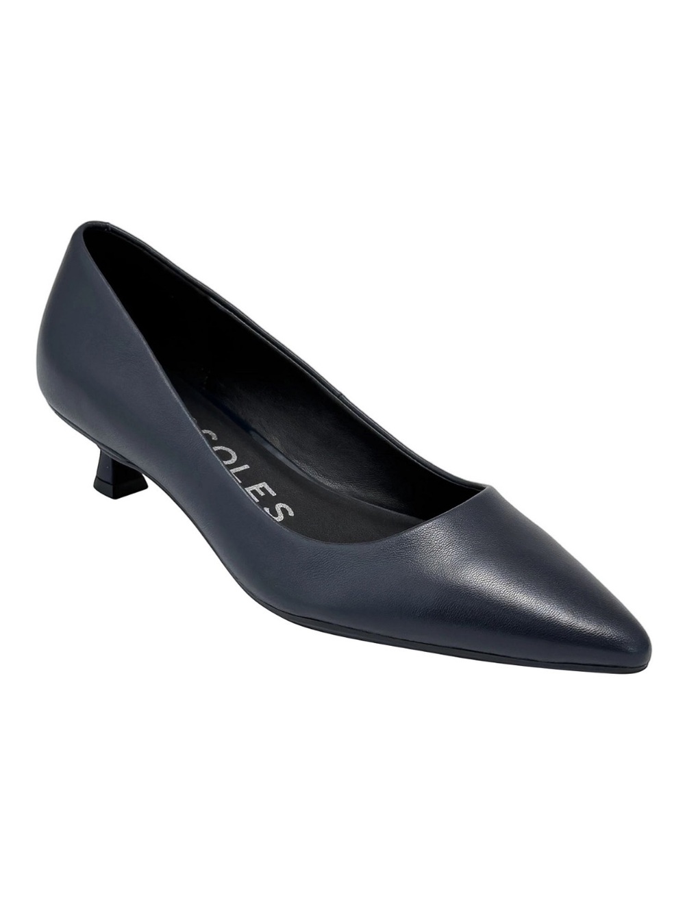 AEROSOLES Navy Pointed-Toe Low Kitten Heel Pump